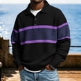 thumbnail image 3 of Horkkom Button Down Shirt Men Collared Striped Knit Shirt Breathable Long Sleeve Casual Color Block Shirts M, 3 of 6