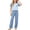 Light Blue, variant on Cethrio Girls' Pajama Sets Short Sleeve, 2 Piece Comfy Casual Summer Girls' Sleepwear Pink Size 10-12