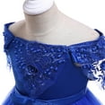 thumbnail image 6 of YWDJ Toddler Girls Net Yarn Mesh Bow Ruffles Birthday Party Gown Long Dresses Blue 5T, 6 of 9