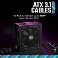 thumbnail image 4 of Cooler Master Mwe Gold 750 V3 Atx 3.1 Fuente de alimentación modular completa 750W 80 Gold Efficiency 90 12Vhpwr|450W Pcie 5.1 Condensadores japoneses Modo cero rpm Cubierta de ventilador hexagonal 10, 4 of 9