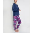 thumbnail image 2 of Hanes Women's Comfort Sleep Legacy Rib Knitted Top And Jogger Bottom Pajama Set, Blue/Tartan, 2X, 2 of 4
