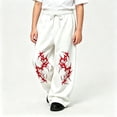 thumbnail image 2 of CONZONE Big Boys Baggy Sweatpants Y2K Graphic Joggers for Boys Drawstring Fall Winter Athletic Trousers with Pockets, 2 of 5