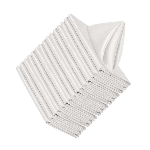 Advancent Servilletas de de poliéster de 20 piezas para una experiencia gastronómica lujosa, servilletas de tela cuadradas Kits de decoración para fiestas blanco