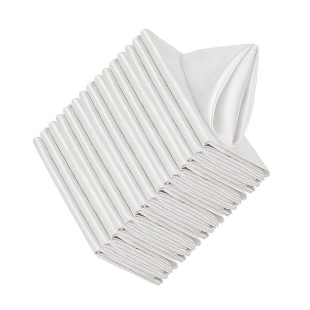 Advancent Servilletas de de poliéster de 20 piezas para una experiencia gastronómica lujosa, servilletas de tela cuadradas Kits de decoración para fiestas blanco