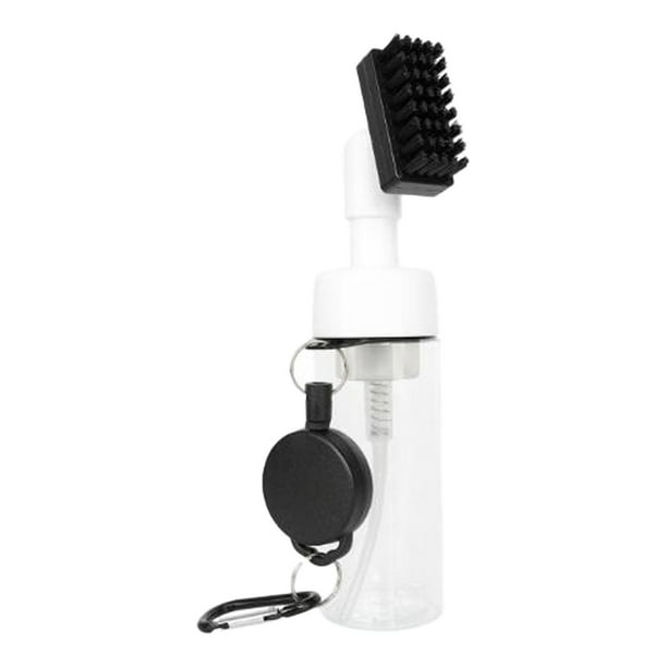 Cepillo para palos de golf con pulverizador, fácil de colocar en la bolsa de golf, portátil Blanco w Retráctil