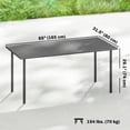 thumbnail image 2 of 65" x 31.5" Outdoor Dining Table for 6, Metal Rectangular Patio Table with Slatted Top, Weather-Resistant Powder-Coated Steel for Garden, Backyard, BBQ, and Dining Area, Dark Grey, 2 of 7