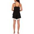 thumbnail image 3 of Flora Nikrooz Womens Tank  Short Sleepwear Pajama Set  Soft  with Lace Trim ( Black L), 3 of 5