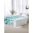thumbnail image 6 of Teal Blue Eucalyptus Leaves Flat Sheet Only Twin Size, Soft Breathable Bed Top Sheets for Mattress, Spring Summer Botanical Floral Luxury Bedding Flat Sheets for Home Hotel Bedroom Bed Protection, 6 of 9
