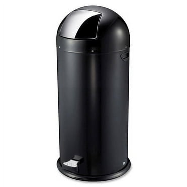 Genuine Joe 13.5 Gallon Pedal Receptacle Bin 13.50 gal Capacity - 37.4" Height x 17.5" Diameter - Steel - Black