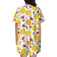 thumbnail image 3 of Naloa Strawberry Lemon Women's Short-Sleeved Pajama Set, Loungewear, Summer pajamas, Breathable Cozy - 3X-Large, 3 of 9