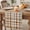 Brown, Beige, Cream, variant on Brown Checked Table Runner - 120 Inch Long Watercolor Coffee Buffalo Plaid Cotton and Linen Blended Dress Scarves Farmhouse Table Runner for Kitchen Dining, Coffee Table, 13" x 120"