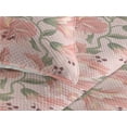 thumbnail image 3 of Ambesonne Flowers Boho Quilted Bedspread Set 3 Pcs, Pastel 90s Floral Art, King, Peacock Green Pale Pink, 3 of 4