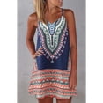 thumbnail image 3 of Fridja Womens Summer Print Color Block Sleeveless Dress A-Line Maxi Mini Sundress　, 3 of 8
