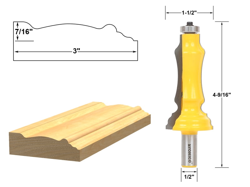 Yonico Door & Window Casing Router Bit - 1/2