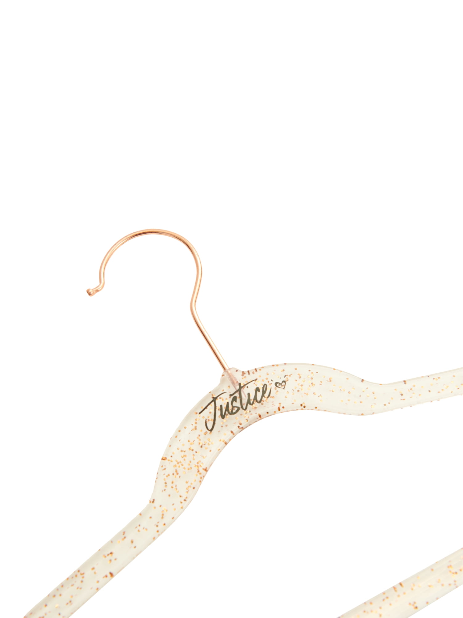 Justice Girls Non-Slip Swivel Hook Clothes Hangers, Gold Glitter, 100 Pack