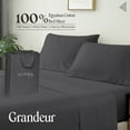 thumbnail image 3 of SGI Bedding 1000 TC Egyptian Cotton Bed Sheet Set - King Size Sheets 1000 Count Sheets for King Size Bed - Soft, Durable Sheets Cotton Sheets in 1000 TC 15" Deep Dark Gray, 3 of 7