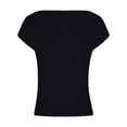 thumbnail image 5 of Womens Tops Under $10 Women's Sexy Boat Neck Short Sleeve Baby Tees Soft Cotton Summer T-Shirts Black M, 5 of 7