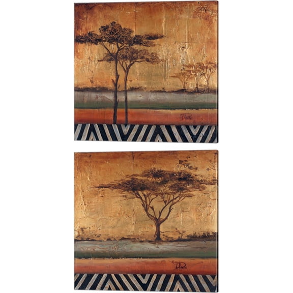 Great Art Now African Dream by Patricia Pinto 2 Piece Canvas Art Set Each 14W x 14H