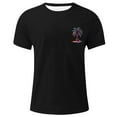 thumbnail image 4 of T-shirts for Men Print Coconut Tree Blouses Round Neck Casual Short Sleeve Round-Neck Top Black XXXXL Mens Tops, 4 of 4