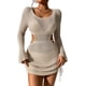 thumbnail image 1 of Vestido para mujer, sin espalda, con cordón, recortado, manga larga, con lazo en la espalda, traje de baño Albaricoque M Albaricoque M Xishao ropa, 1 of 2