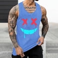 thumbnail image 2 of Camisetas de Tanque de los Hombres Tanque de los Hombres Incolor Gradiente de Impresión Cuello Redondo Correa Delgada Fuga Atrás Regular Casual Deportes Blusas de Tanque, 2 of 5