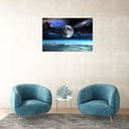 thumbnail image 2 of HFDF XXM WallArt FC2569 Space View From Earth Canvas Wall Art Landscape Modern Decor Abstract for Living Room, Bedroom, Kitchen, Home and Office 24x20inch Framed, 2 of 6