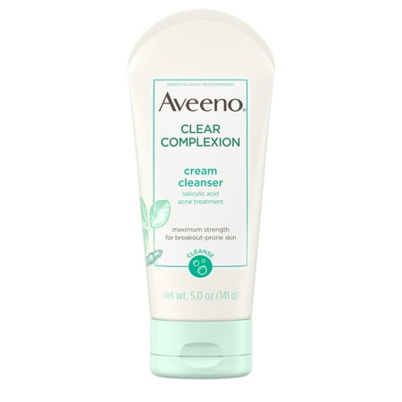 Aveeno Clear Complexion Cream Cleanser with Salicylic Acid, 5 fl. (Best Face Wash For Clear Complexion)