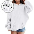 thumbnail image 5 of LUOGENLI Boys Hoodies Size 8-10 Girls Hoodies & Sweatshirts Letter Print Casual Long Sleeve Hooded Sweatshirt for Girls Stylish Athletic Wear for Youngsters（6 14Y） White Size 4-5 Years, 5 of 7