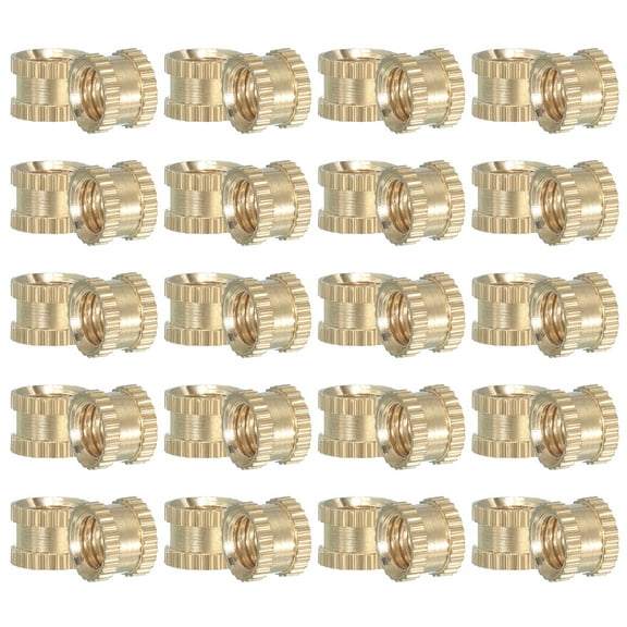 Uxcell Threaded Inserts Heat Set, Female Metric Knurled Insert Set Embedment Nut for Plastic 3D Printing Components M6x6x8mm