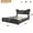 black, variant on Anykoon Full Size PU Leather Platform Bed Frame, Butterfly Shaped Headboard & Footboard with Gold Metal Decoration, Sturdy Solid Wood Bed, No Box Spring Needed, Black