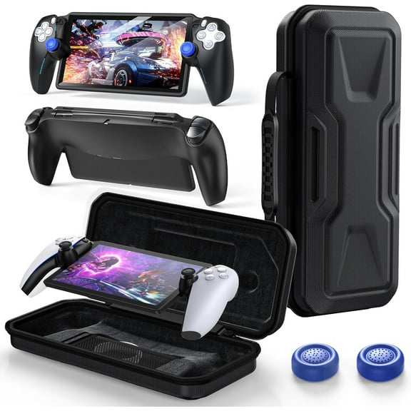 Uberwith Carrying Case and Black Cover Case for PlayStation Portal, Protective Hard Shell Portable Travel Carry Handbag Full Protective Case Acceaaories for PlayStation Portal