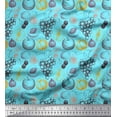 thumbnail image 1 of Soimoi Blue Cotton Duck Fabric Mix Fruits Fabric Prints By Yard 42 Inch Wide, 1 of 3