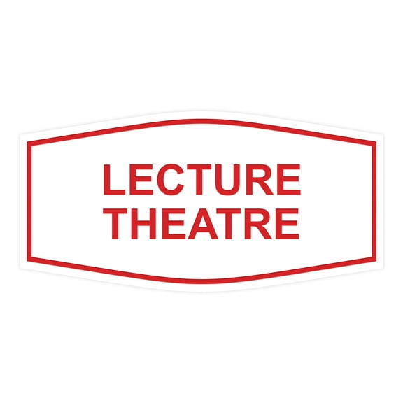 Signs ByLITA Fancy Lecture Theatre Sign (White/Red) - Large