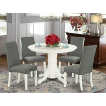 East West Furniture Dining Room Set Linen White, SHDR5-LWH-07