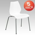 thumbnail image 3 of Flash Furniture Hercules Series Adult Modern Stackable Waiting Room Chairs, Set of 5, White, 3 of 15