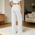 thumbnail image 6 of Yoga Pants for Women Elastic Waist Pocket Sport Wide Leg Pants Casual Solid Color Running Trousers, 6 of 7