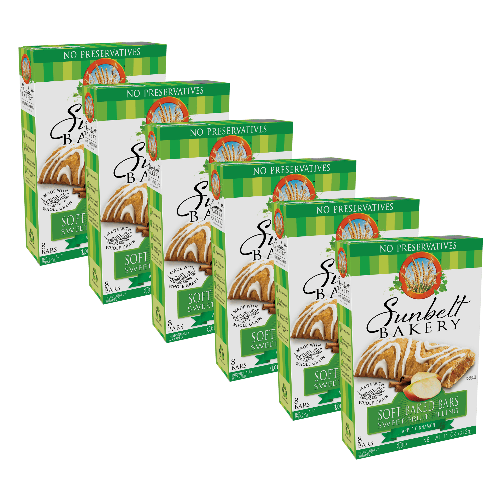 Sunbelt Bakery Apple Cinnamon Soft Baked Fruit & Grain Bars, 6 Boxes