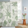 thumbnail image 4 of Shower Curtains for Bathroom, Sage Green Coastal Waterproof Fabric Shower Curtain, Coral Starfish Nautical Compass Decorative Bathroom Curtain for Bathtub, 36"x72", No Hooks Included, 4 of 9