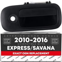 Exterior Rear Passenger Door Handle - Compatible with 2010-2020 Chevrolet Express 2500 3500 4500; 10-20 GMC Savana 2500 3500 4500 - Textured Black, W/ Keyhole - OEM 23473841, 25989393, 96109