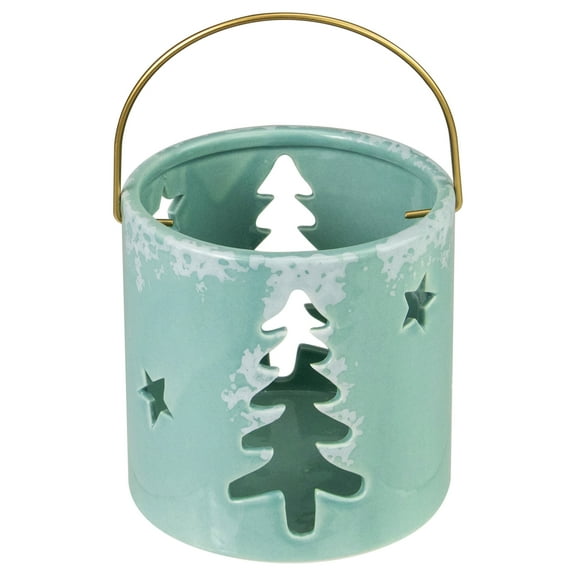 Northlight Pine Tree and Star Cutout Tea Light Christmas Candle Holder - 4.25" - Green
