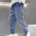 thumbnail image 5 of TBWNWG Loose Fit Boys Pants Wide Leg Casual Denim Trousers Stylish Streetwear for Active Kids,Size 6-7 Years, 5 of 9