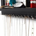 thumbnail image 5 of Fithood Jewelry Manager - Wall Mounted Jewelry Stand , Shelf And 16 Hooks - Perfect Earrings, Necklaces And Bracelet Stand - Black, 5 of 5