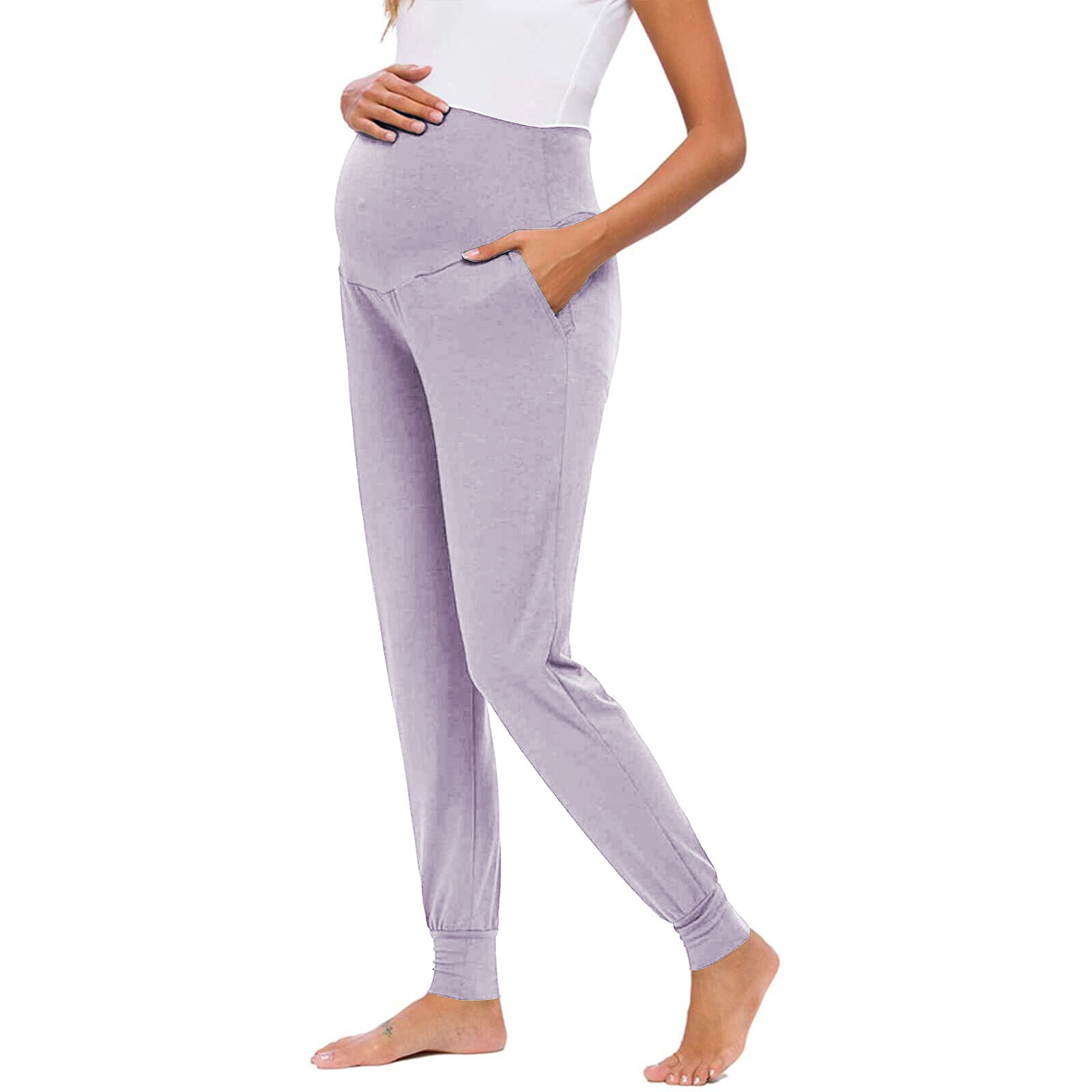 fartey Women Maternity Leggings Slim Fit Over The Belly Pregnancy Yoga ...
