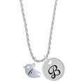 thumbnail image 1 of Delight Jewelry Silvertone Little Bird Initial - B - Silvertone Script Initial Disc - B - Charm Necklace, 20"+3", 1 of 4