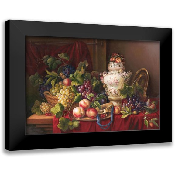 Viktoria 14x11 Black Modern Framed Museum Art Print Titled - Still Life with Fruits II