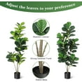 thumbnail image 3 of 5FT Fiddle Leaf Fig Artificial Tree Faux Floor Plant with Black Planter Pot, Potted Fake Fiddle Leaf Fig Tree for Indoor Outdoor Home Office Decor, 3 of 7