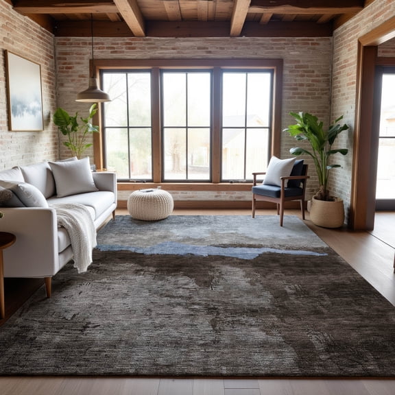 Addison Rugs Mayfield Premium Machine Washable Transitional Modern Chocolate Rectangle Rug, 9' x 12'