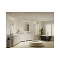 thumbnail image 2 of Inspire Collection 18" Three-Light Transitional Satin Brass Summer Linen Glass Semi-Flush Mount Light, 2 of 8