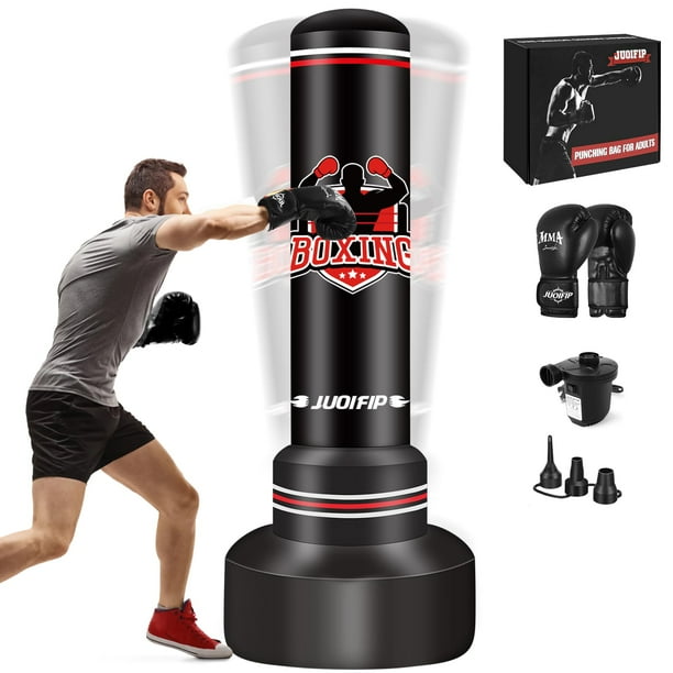 Saco de boxeo pesado JUOIFIP 178 cm con guantes y bomba de aire