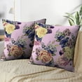 thumbnail image 3 of LALILO Throw Pillow Covers Colorful Floral With Roses Watercolor Cushion Cover 18" x 18", 2 Pack, 3 of 6